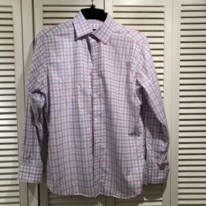 White, sky, and merlot men's cotton twill dress shirt size 15.5
